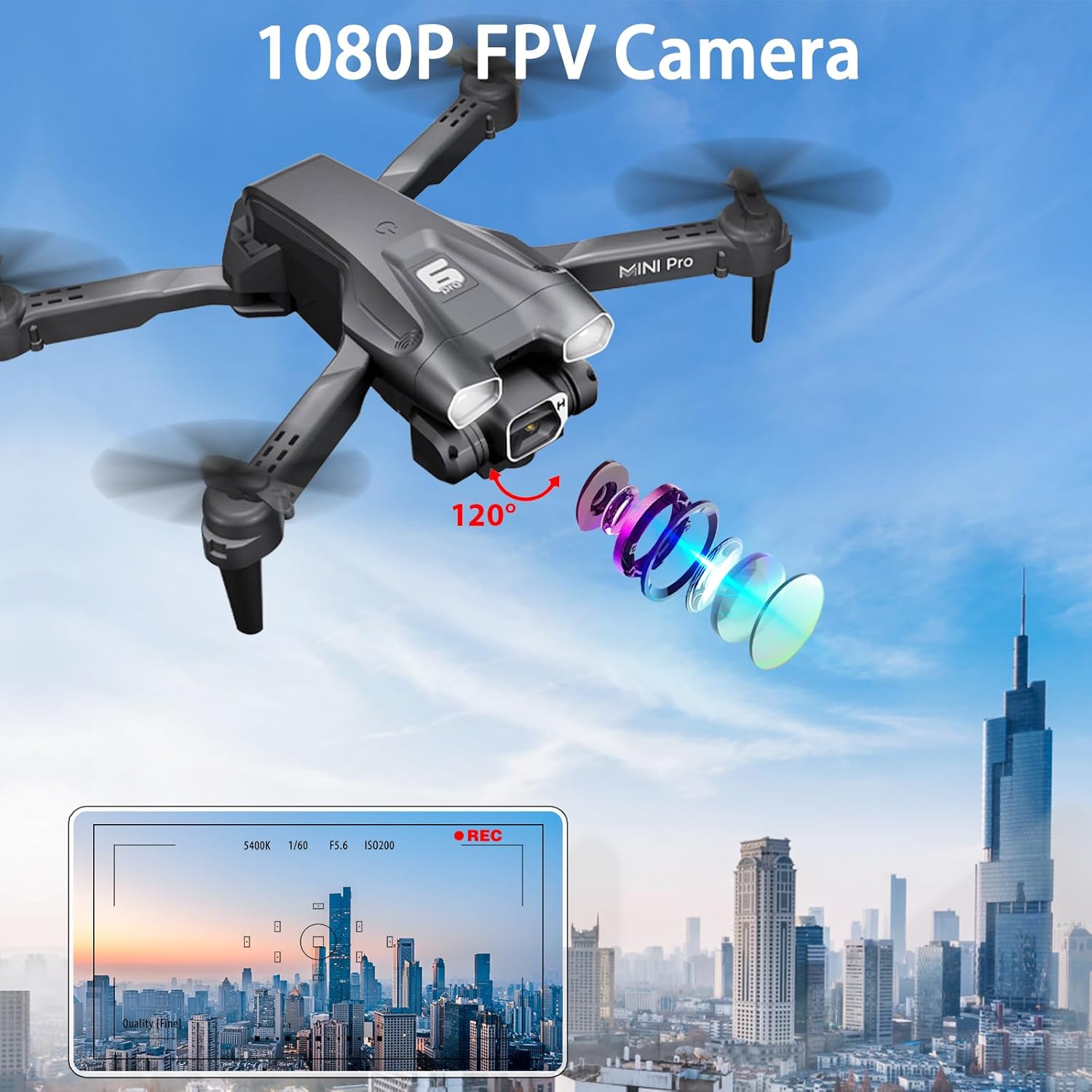 MOCVOO Drone with Camera for Adults, 1080P HD Mini FPV Drones for Kids Beginners, Foldable RC Quadcopter Toys for Boys Girls with Altitude Hold, 3D Flip, 3 Speeds, Headless Mode, Carrying Case