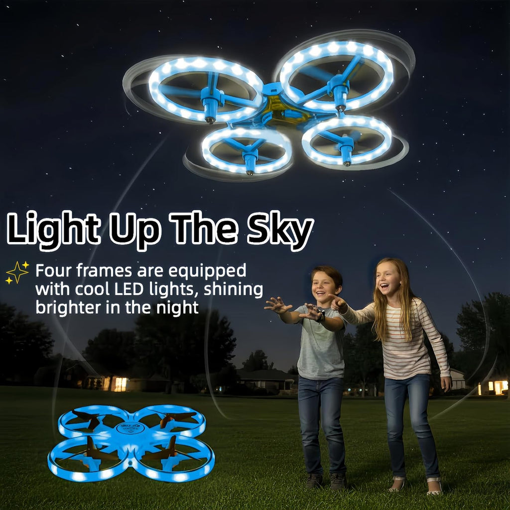 2025 Upgraded Hand Controlled Drone for kids,Somatosensory aircraft with Smart Watch Controlled, Gesture sensing aircraft Cool LED Remote Control Drone 360¡ã Flips,quadcopter