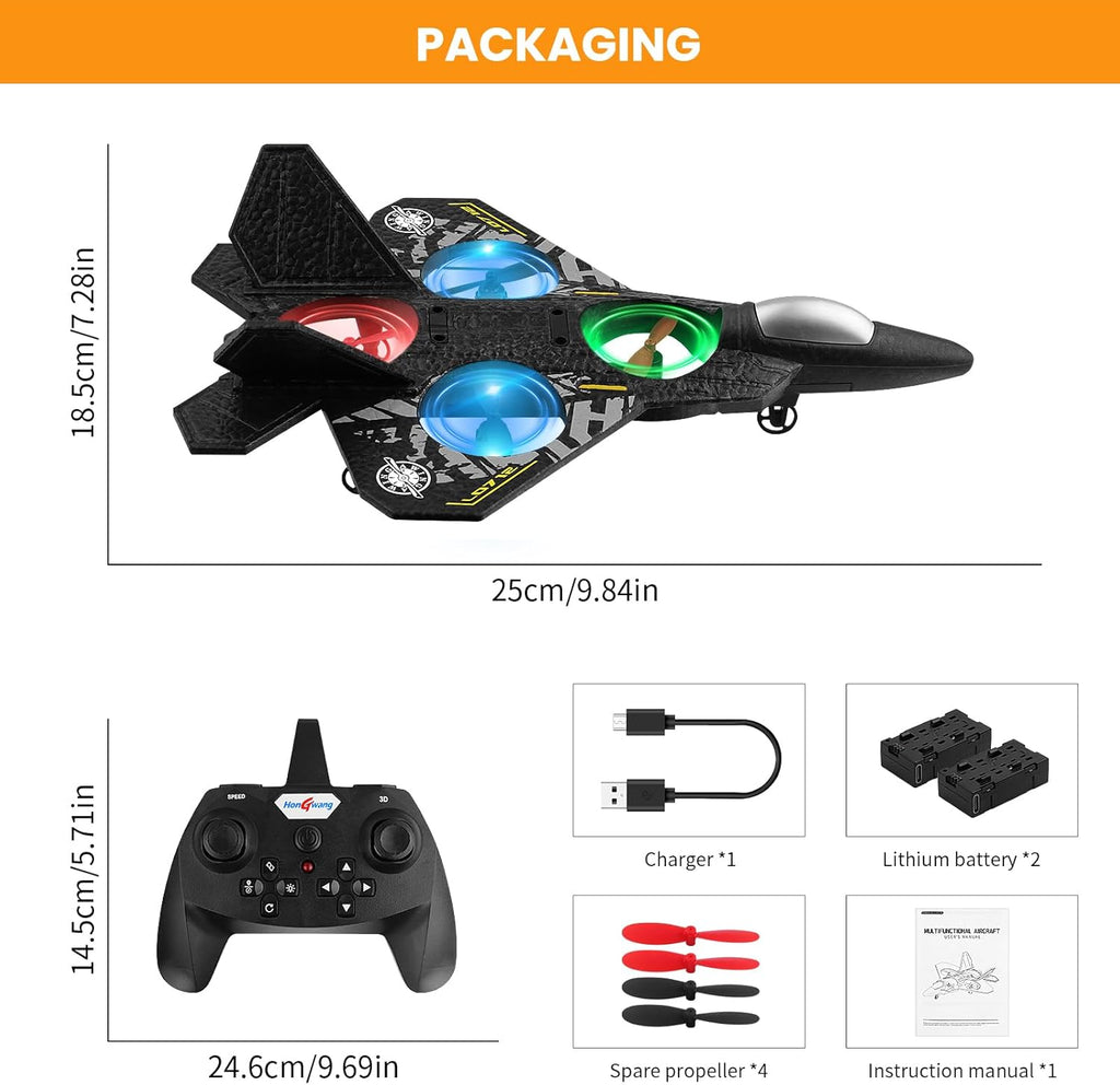 RC Plane 2.4GHz Remote Control Plane L0712 Drone Quadcopter Hovering with Auto Hovering Fighter Aircraft RC Airplane RTF for Beginner, Kids and Adults,3D Flip Airplane Toy