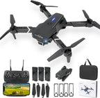FLYVISTA Mini Drone with Camera for Adults Kids, 1080P WiFi FPV Camera Drone with 3 Batteries, One-Click Take Off/Landing, Altitude Hold, Headless Mode, 360¡ã Flips, 3-Gear Speeds, Emergency Stop, Carrying Case, Toys Gifts for Kids and Adults Beginner