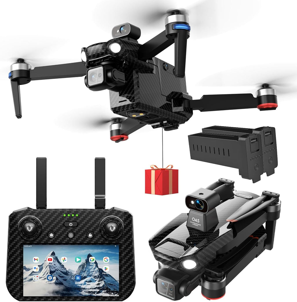 Bingchat 2026Upgraded Tablet Remote Professional Drones with Camera for Adults 4K HD, 360¡ãObstacle Avoidance, Anti-shake 3 Axis Gimbal, Payload Release, Up to 5 Miles Range, 84 Minutes Two Batteries, High Wind Resistance, Rainproof, Time-lapse, Follow Me