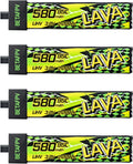 BETAFPV 4pcs Lava II 1S 580mAh Battery 3.8V 95C LiHV Battery with BT2.0 Connector Compatible with 1-2S Tiny Whoop Drone Quadcopter Like Air75, Meteor75 Pro, Cetus Pro, Cetus X Brushless Drones