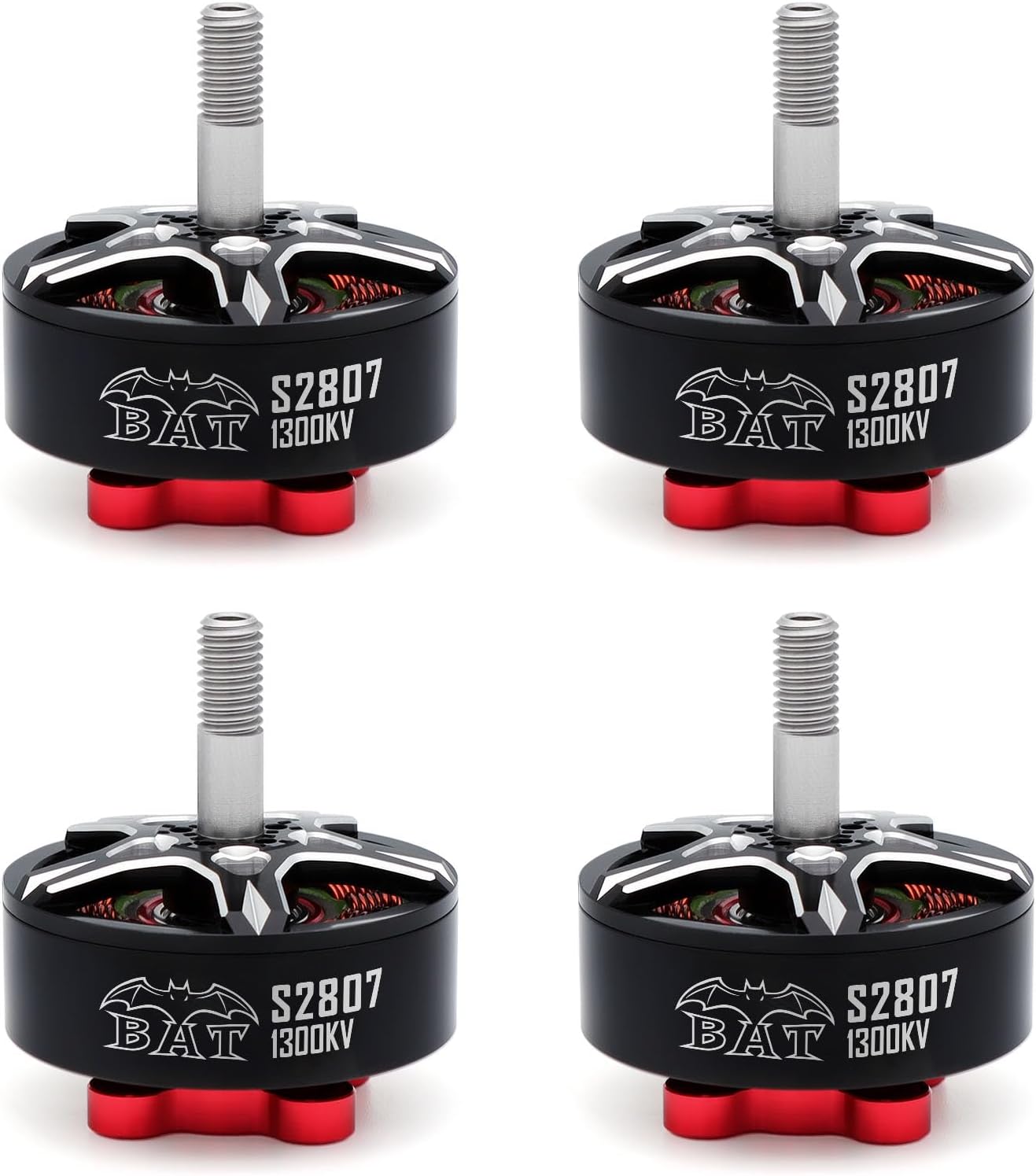 Surpass Hobby S2807 Outrunner Brushless Motor 6S 1300KV Drone Motor for 6-7inch Long Range FPV Racing Drone Freestyle FPV Drone Quadcopter (1300KV 4Pcs)