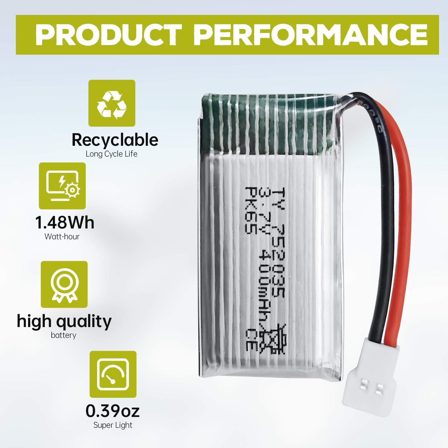 Fytoo 5PCS 3.7V 400mAh Lithium Battery with 5 in 1 Charger for SYMA Q11 H99W H31 H6C H98 AT-96 TR-C385 TR-P51 TR-F22 Quadcopter Spare Parts Aircraft Model Drone Battery (Black)