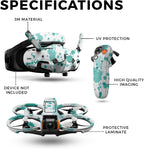 Drone Skin Compatible with DJI Avata 2 Bundle (2024) - Teal Splatter - Premium 3M Vinyl Protective Wrap Decal Cover - Easy to Apply | Crafted in The USA by MightySkins