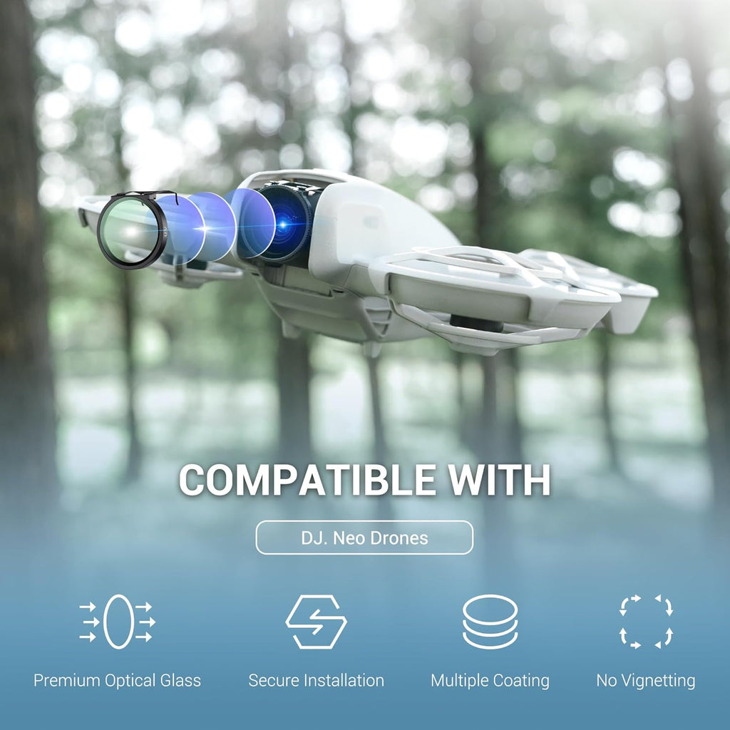 JJC UV Filter Compatible with DJI NEO Drone, Multi-Coated Drone UV Protection Filter with HD Optical Glass & Ultra Lightweight Aluminum