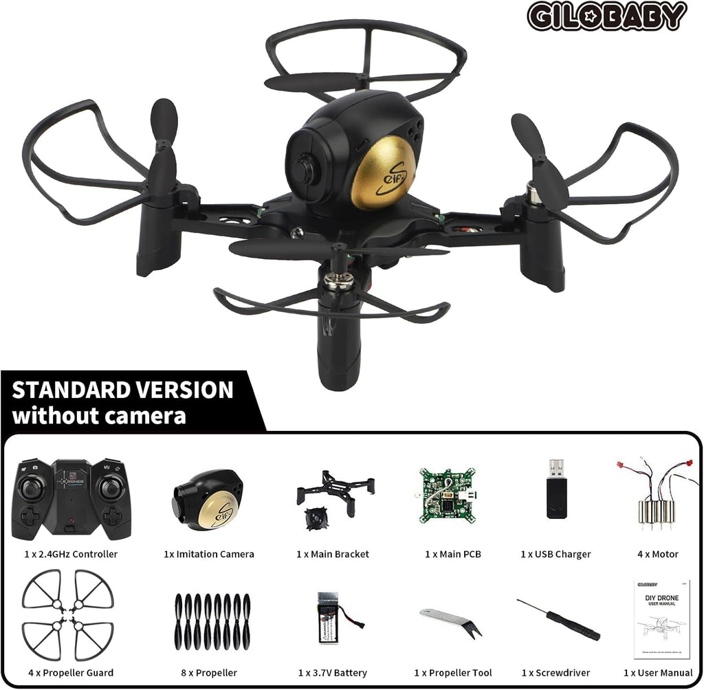 GILOBABY DIY Mini Drone Kit for Kids & Beginners ¡ª Build Your Own RC Quadcopter with Altitude Hold, Headless Mode, Indoor/Outdoor STEM Learning & Early Flight Courses, Bulk Educational Orders