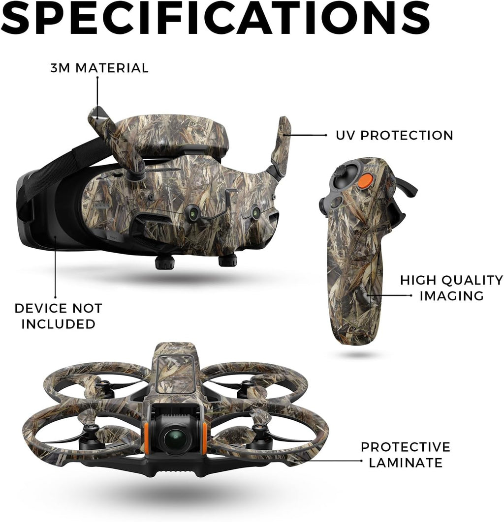 Drone Skin Compatible with DJI Avata 2 Bundle (2024) - Drt - Premium 3M Vinyl Protective Wrap Decal Cover - Easy to Apply | Crafted in The USA by MightySkins