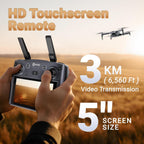 Contixo Foldable 4K Cinematic F29 Drone for Adults & Hobbyists, 3-Axis Gimbal, 5 Touchscreen Remote, GPS Return Home, Follow Me, Orbit Mode, Brushless Motor, 46 Min Flight Time (2 Batteries), 3KM Range