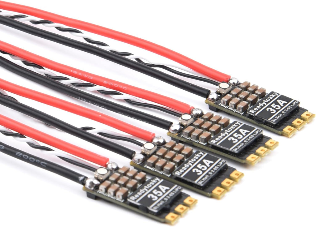Readytosky 35A ESC 2-6S Brushless ESC Lipo BLHeli_S Brushless Electronic Speed Controller Support D-Shot 150/300/600 for FPV Drone RC Helicopter Quadcopter(4PCS)
