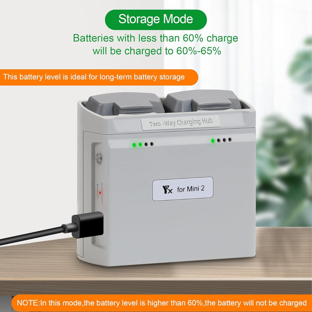 Multifunction Parallel Battery Charger with Storage Charge for DJI Mini 4K/2/2 SE,Mini SE Drone,Two-Way Charging Hub,Dual Batteries Accessories