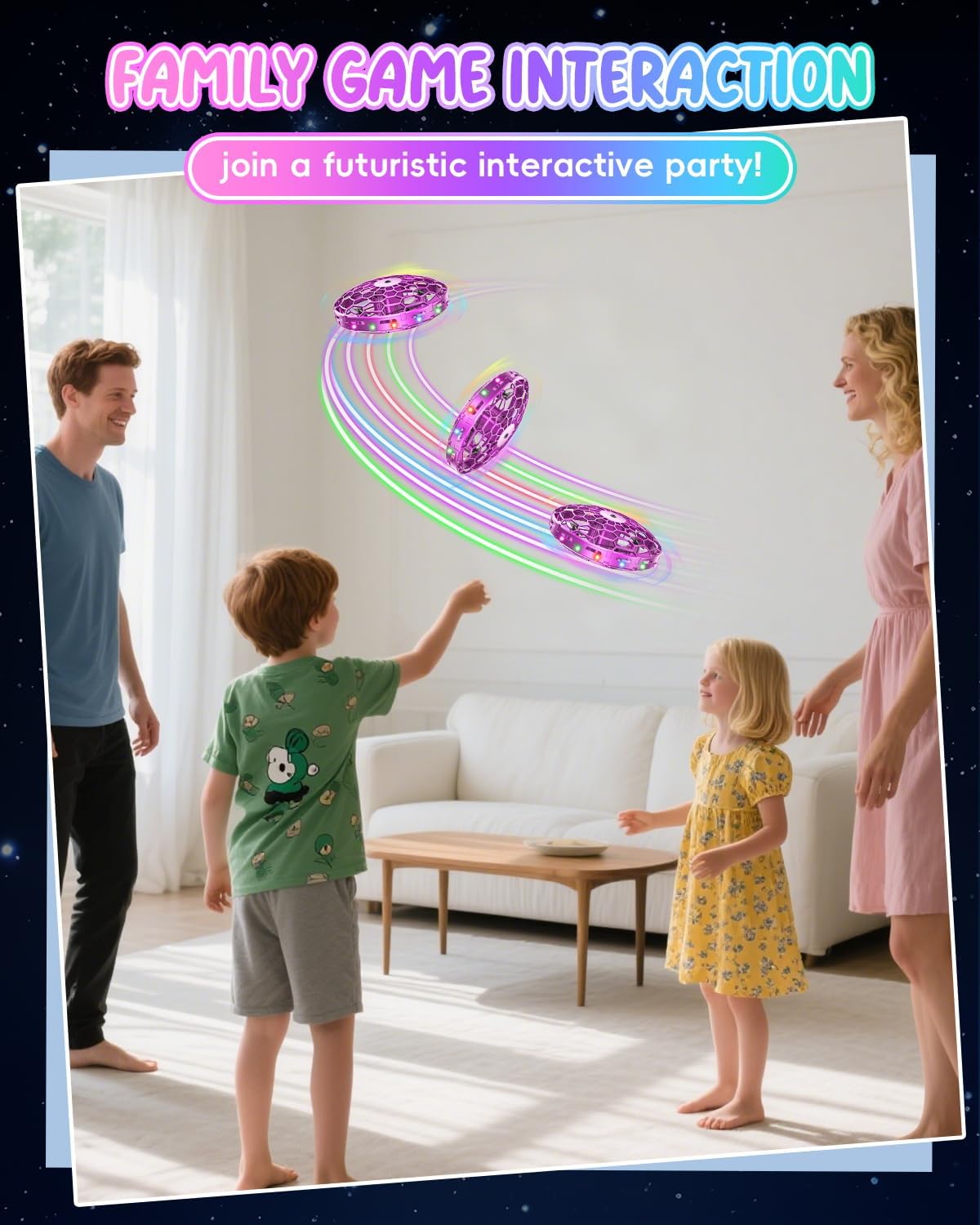 Flying Toy Drone for Kids£¬360¡ã Hands Free Motion Sensors Mini Drone with Cool LED Lights,Easy Indoor Small UFO Toy Flying Ball Drone for Kids -Pink
