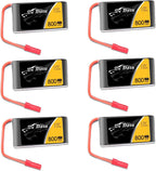 TATTU 3.7V 800mAh 25C 1S LiPo Battery Pack with JST Plug for F181 MJX X400 X400W X800 Holy Stone X200 X300C X500 Sky Viper S670 V950str V950hd HS110 HS200 Syma X56W HS200W RC Quadcopter(6 Pcs)
