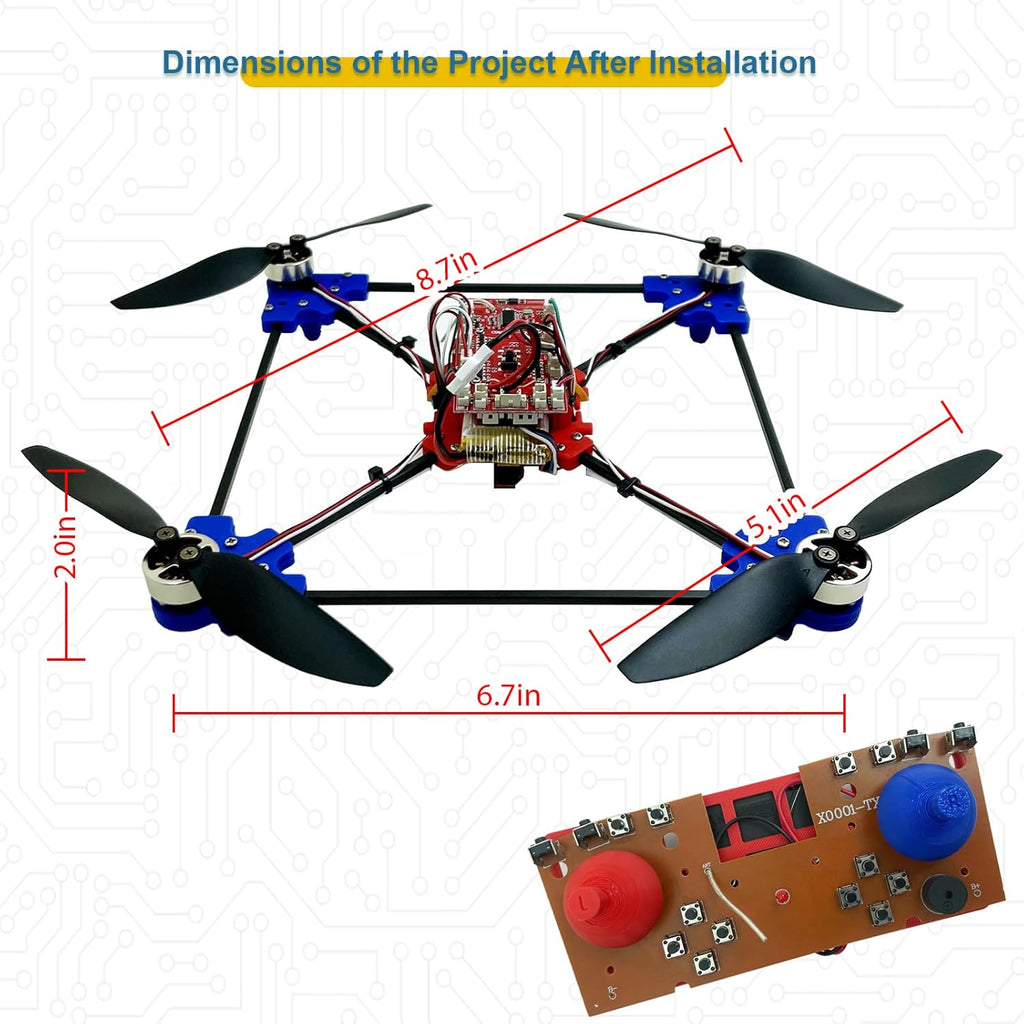 Quadrotor Drone DIY Kit: A Unique STEM Project with Brushless Motor, Optical Flow Hovering, One-Click Takeoff and Landing, and 360¡ã Flip for DIY Enthusiasts to Learn Drone Basics