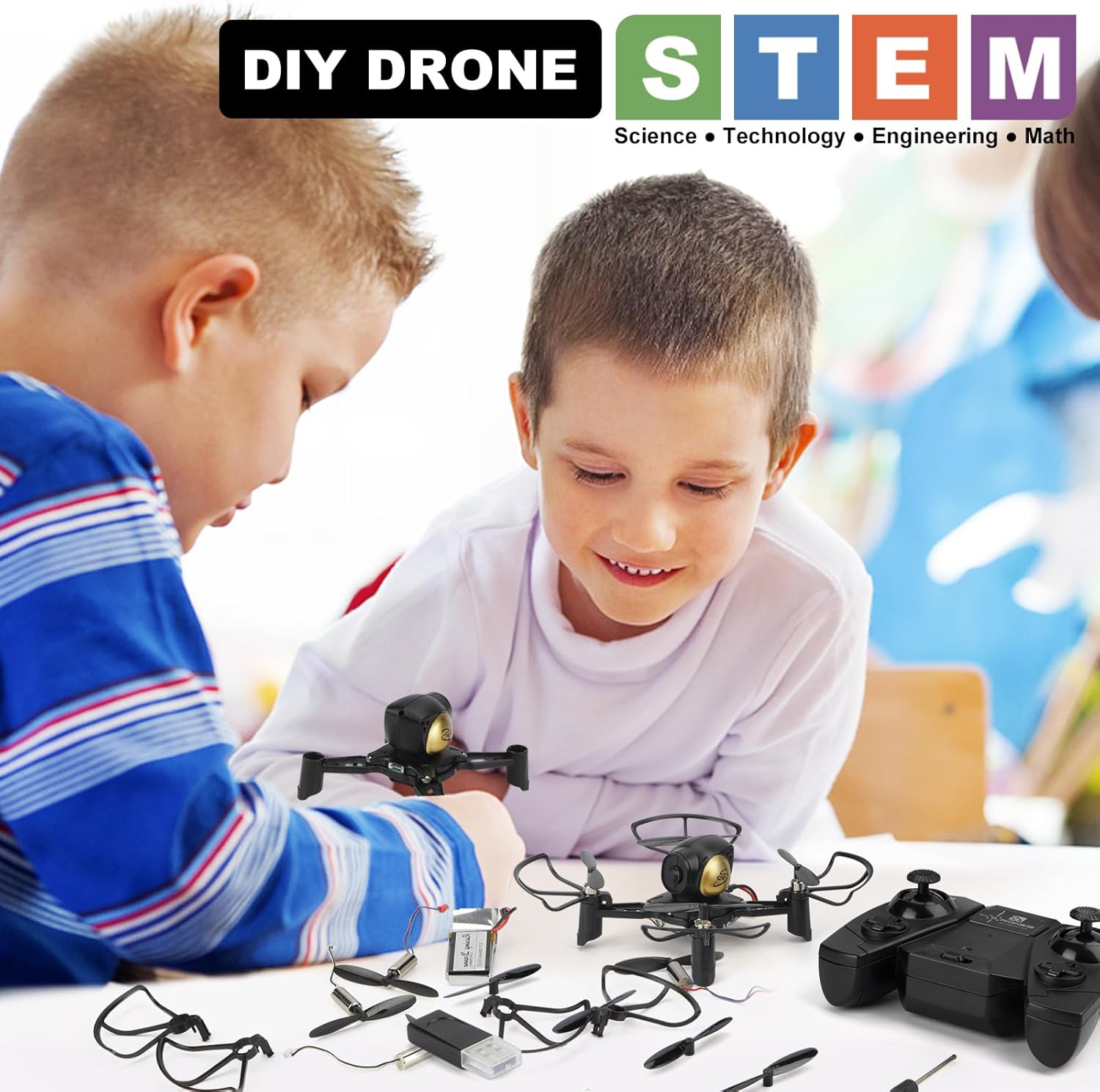 GILOBABY DIY Mini Drone Kit for Kids & Beginners ¡ª Build Your Own RC Quadcopter with Altitude Hold, Headless Mode, Indoor/Outdoor STEM Learning & Early Flight Courses, Bulk Educational Orders