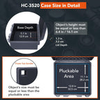 Lykus HC-3520 Waterproof Hard Case with Customizable Foam Insert, Interior Size 13.78x11.81x6.5 inch, Suitable for camera, lens, drone, mic, flashlight, projector, electronics, tools, and more