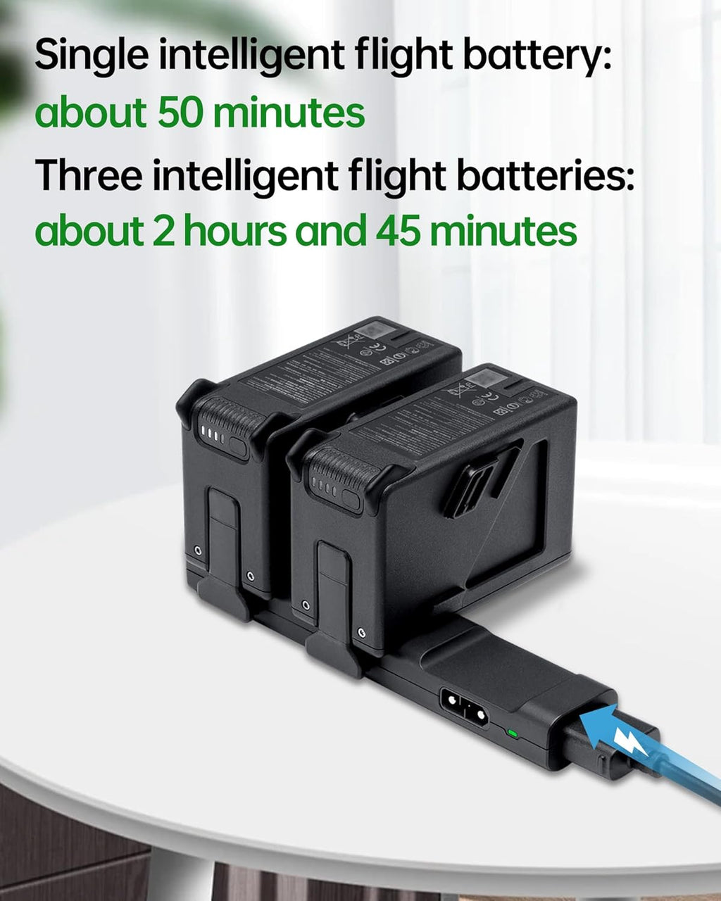 FPV Battery Fly More Kit for DJI FPV Drone Accessories, FPV Drone Battery Combo, Prolonged Flight Time and Fast Charging, Includes 2 Pcs DJI FPV Intelligent Flight Batteries and Charging Hub