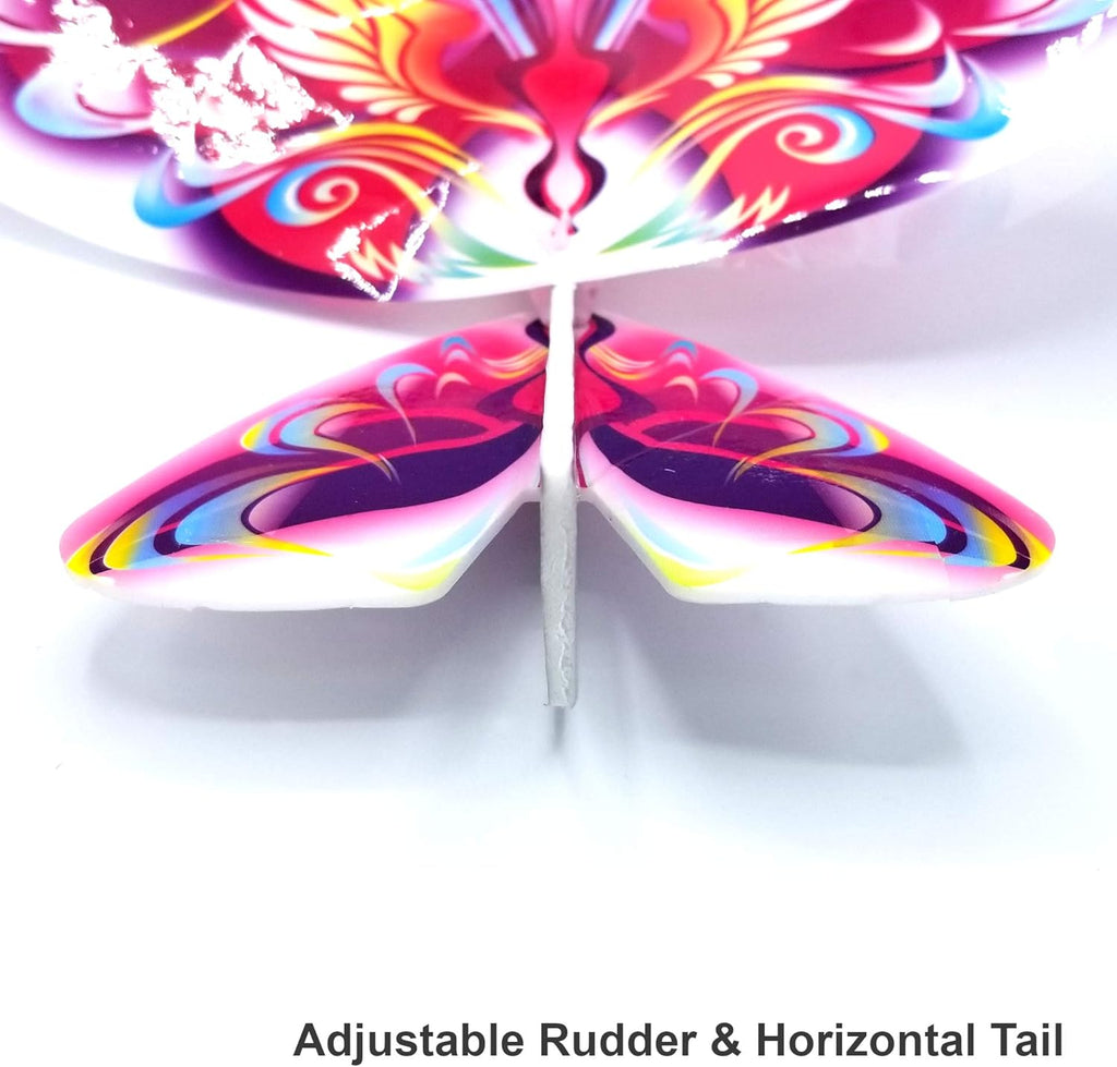 Self Flying eBird Pink Butterfly - Electronic Flying Bird Drone Toy. Adjust The Rudder to Make The Flapping Wings Bird Fly Forward and Back to You. 3 Flying Models! No Remote Control Needed