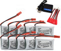 Coonyard (10-Pack) 3.7V 800mAh Lithium Battery with 5-in-1 Charger for SYMA X5C X5C-1 X5 X5SC X5SW H5C V931 S5C S5W SS40 FQ36 T32 T5W H42 CW4 Remote Control Drone