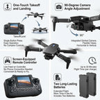 E88 Drone with Screen Controller with SD card, Foldable Mini Drone for Beginners, 2 Batteries, 360¡ã Flips Waypoint Fly, Active Obstacle Avoidance, One Key Take Off/Landing. (2 batteries - Black)