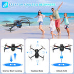 Drone with Camera for Adults,Mini Drone with Brushless Motor,2 Batteries,One Key Take Off/Land,360 Flips, Waypoint Fly, Altitude Hold,Foldable Drones for Beginners