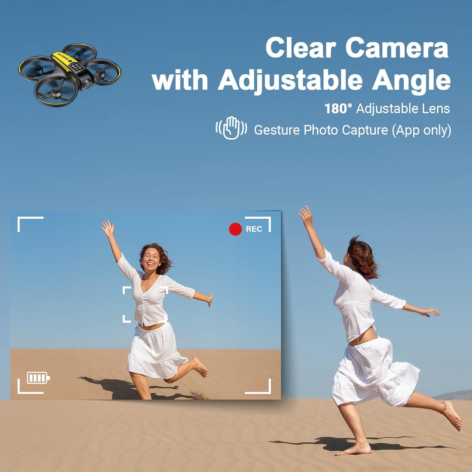 Drone for Kids with Camera and 4.5 Screen Remote ¨C Beginner RC Drone with Brushless Motor, Optical Flow Hover, One-Key Takeoff, 2 Batteries