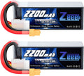 Zeee 4S Lipo Battery 2200mAh 14.8V 120C with XT60 Plug RC Graphene Battery for RC Models RC Boat FPV Drone Quadcopter Helicopter Airplane RC Car(2 Pack)