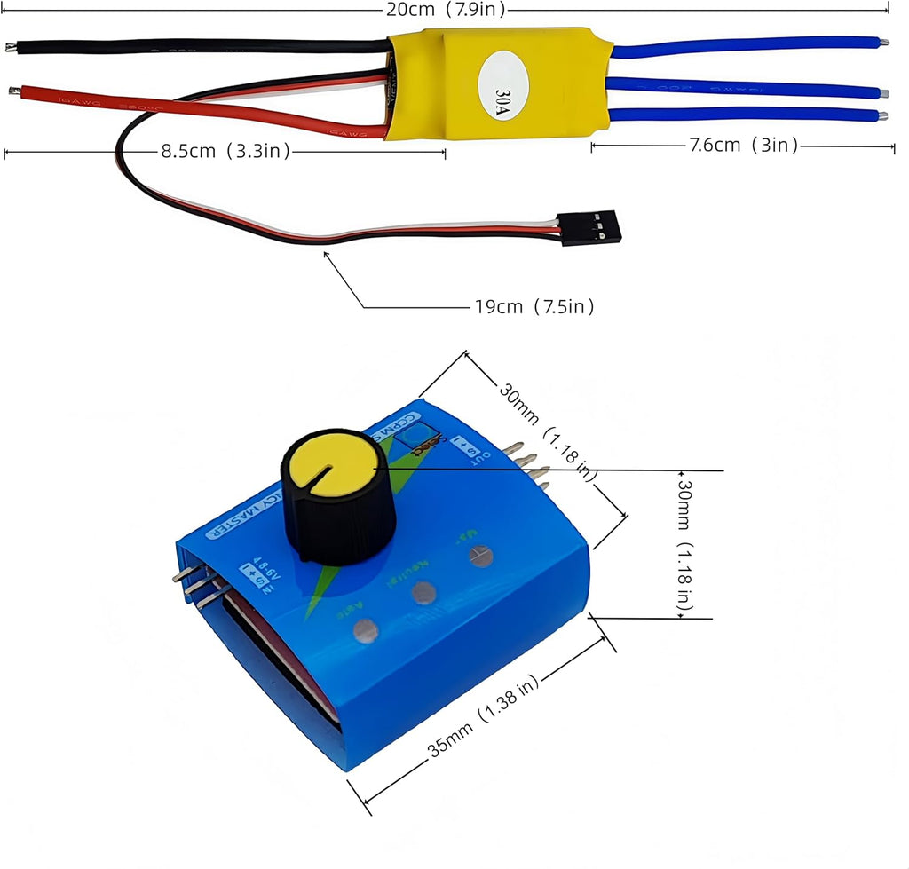 30A Brushless Motor Electronic Speed Controller + 3CH Digital Multi Servo Tester RC Speed Controller Checker ESC Consistency CCPM Master for RC Plane Helicopter