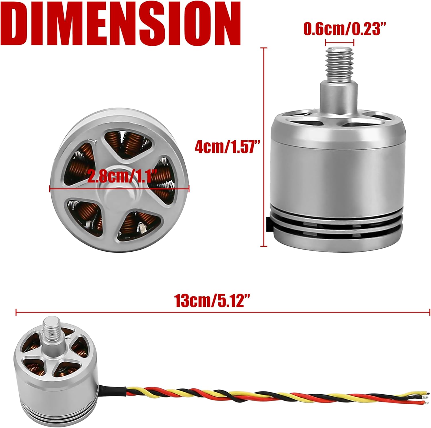 4PCS Brushless Motor 2312A (2CW and 2CCW) 800KV Replacement Drone Accessories for DJI Original Phantom 3 Brushless Motor for Multi-axis Aircraft DIY Replaceable (Used)