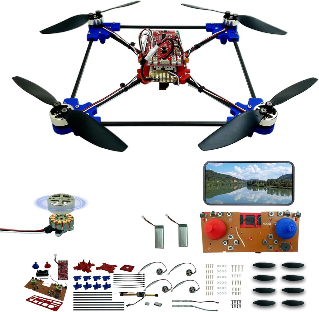 Quadrotor Drone DIY Kit: A Unique STEM Project with Brushless Motor, Optical Flow Hovering, One-Click Takeoff and Landing, and 360¡ã Flip for DIY Enthusiasts to Learn Drone Basics