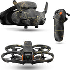 Glossy Glitter Drone Skin Compatible with DJI Avata 2 Bundle (2024) - Black Gold Marble - Premium 3M Vinyl Protective Wrap Decal Cover - Easy to Apply | Crafted in The USA by MightySkins