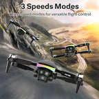 F417PRO Drone with 4K Camera Screen Remote Control,RGB LED Light FPV Drone Quadcopter for Adults Beginners,Headless Mode Altitude Hold Optical Flow Positioning,One Key Start/Land Foldable