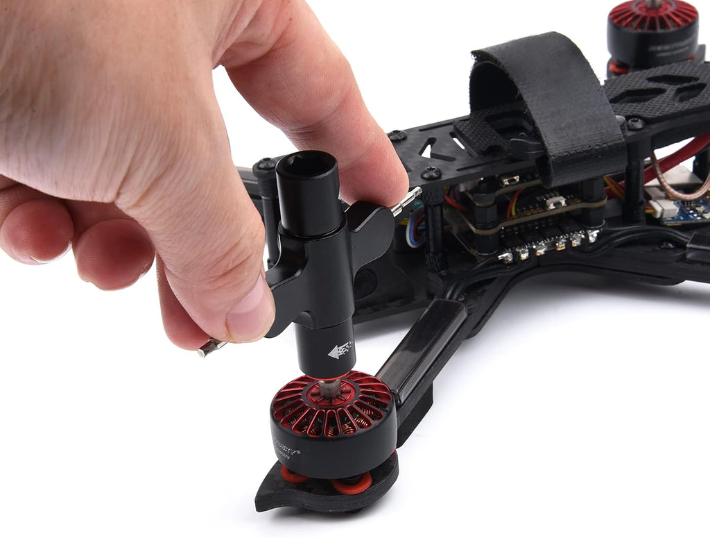 YoungRC RC Quick Release Wrench Tool M3 M5 Wrench Multifunctional Quick Release Propeller Motor Wrench Tool 1.5mm/2mm Screwdriver with Built in Bearing Tool for RC Drone FPV Racing