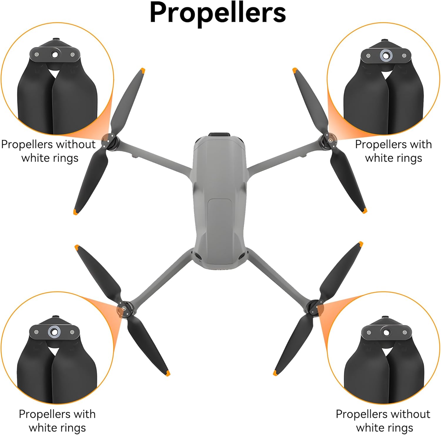Propellers for DJI Air 3S Drone - 4Pcs Accessories Set with Propeller Guard Protector Landing Gear Low Noise Blades for DJI Air 3/Air 3S Drone Accessories Bundles