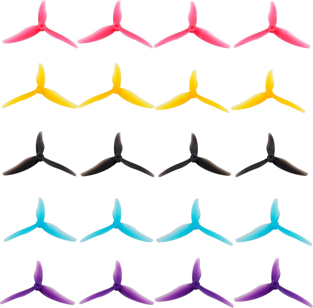 20PCS Drone Props Propeller Gemfan Hurricane 51477 Smooth FPV Racing Props 5.1inch 3-Paddle Propeller CW CCW Props with 5mm Mounting Hole for 2206-2407 Motor for FPV Racing Drone