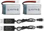 sea jump 2PCS 3.7V 800mAh 25C Lipo Battery with Molex Plug and USB Charging Cable Compatible with WLtoys SYMA Most Drone, Quadcopters, Aerial Drones, Gliders, Robot Batteries
