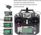 DTXMX FS-i6X 10CH Radio Transmitter and Receiver FS-iA10B 2.4G RC Controller for Airplane Helicopter FPV Drone RC Quadcopter Fly in The vast Sky (Mode-2)