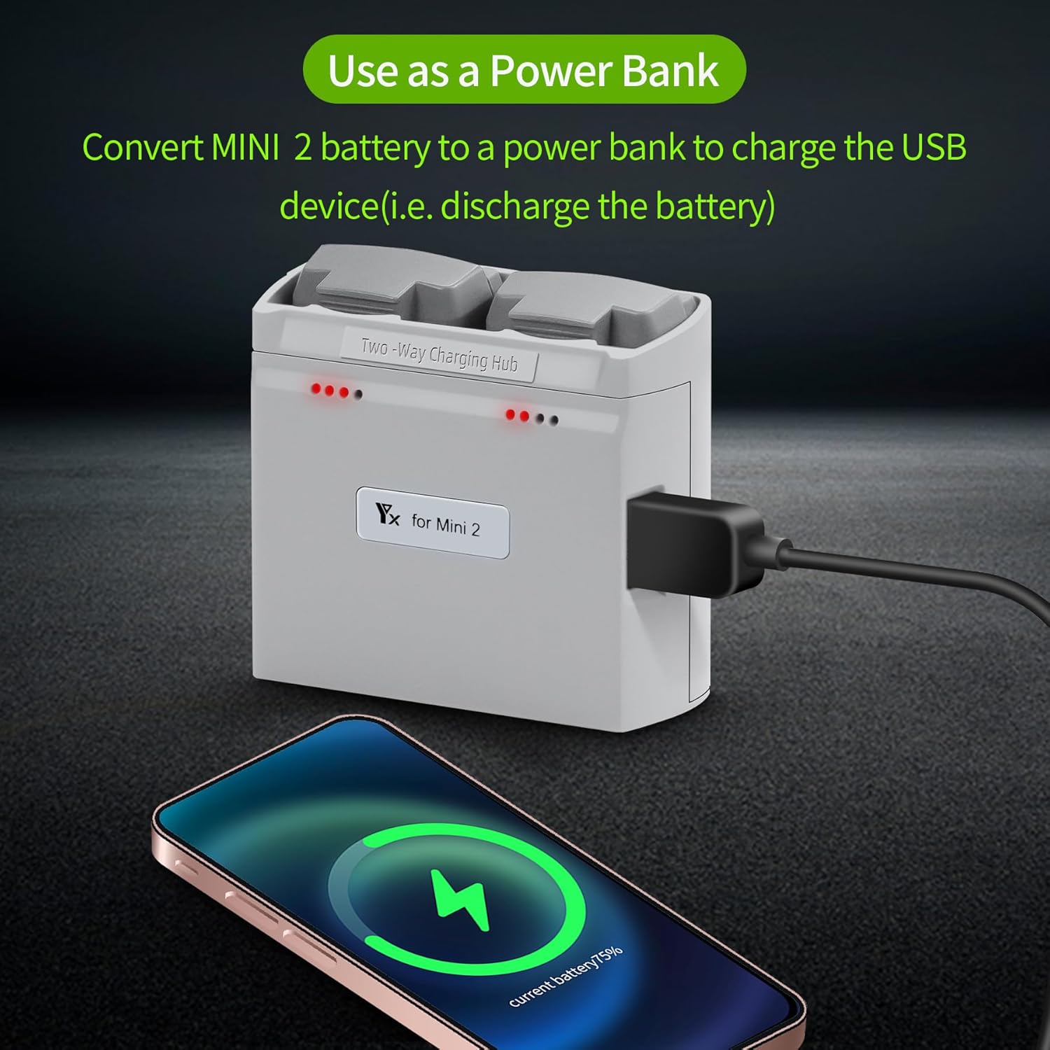 Multifunction Parallel Battery Charger with Storage Charge for DJI Mini 4K/2/2 SE,Mini SE Drone,Two-Way Charging Hub,Dual Batteries Accessories
