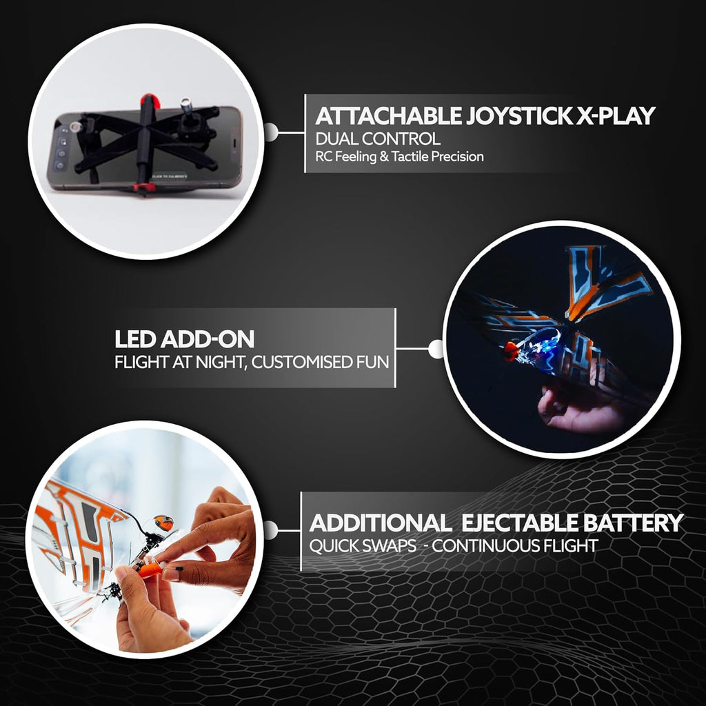 XF Bundle Kit for IOS & Android devices by BionicBird - Controller & accessories compatible with the X-Fly ornithopter drone