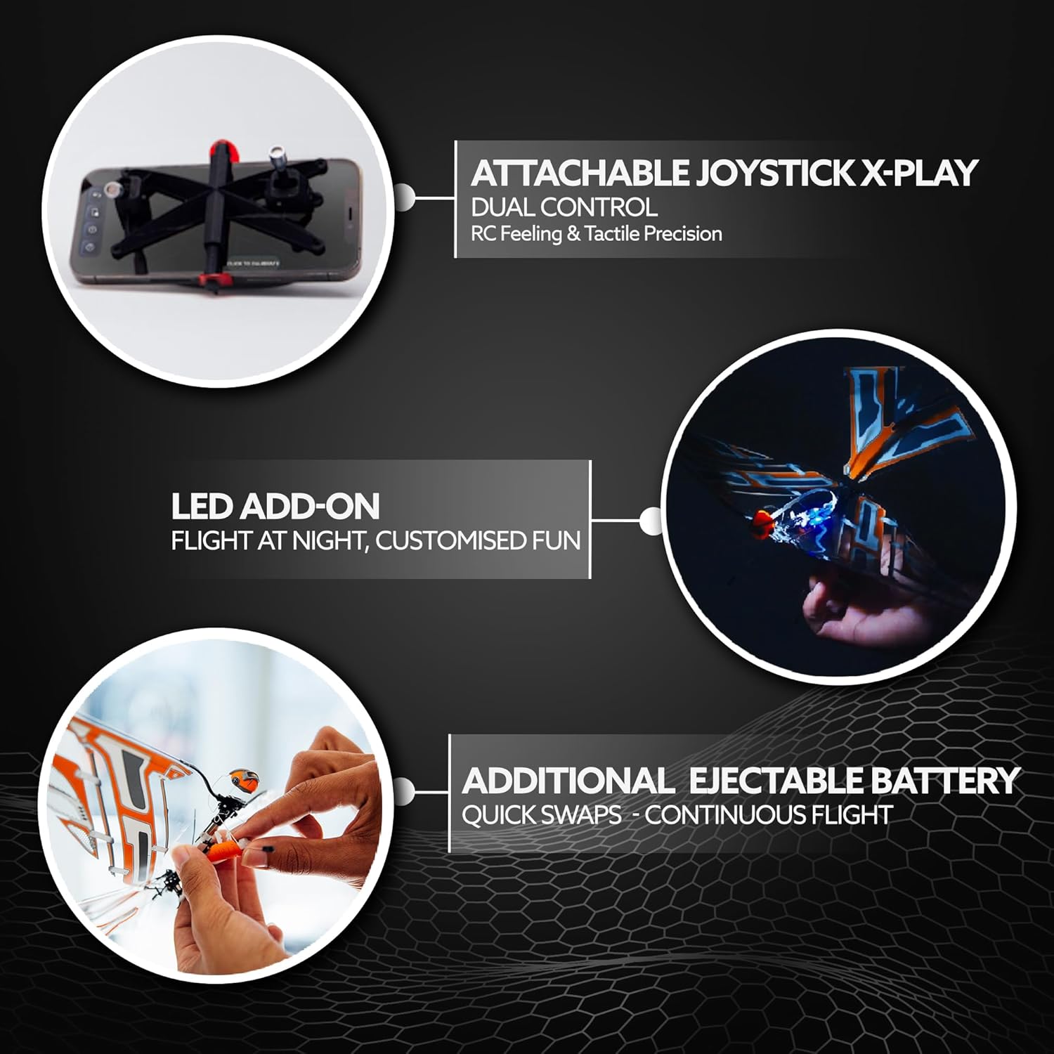 XF Bundle Kit for IOS & Android devices by BionicBird - Controller & accessories compatible with the X-Fly ornithopter drone