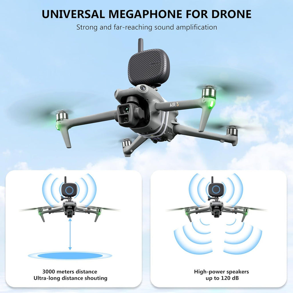 STARTRC Drone Speaker Real-Time Megaphone Portable Interference-Free Long Distance Microphone for DJI Air Series/Mavic 3 series/Mavic 2/Avata Series/Holy Stone Drone