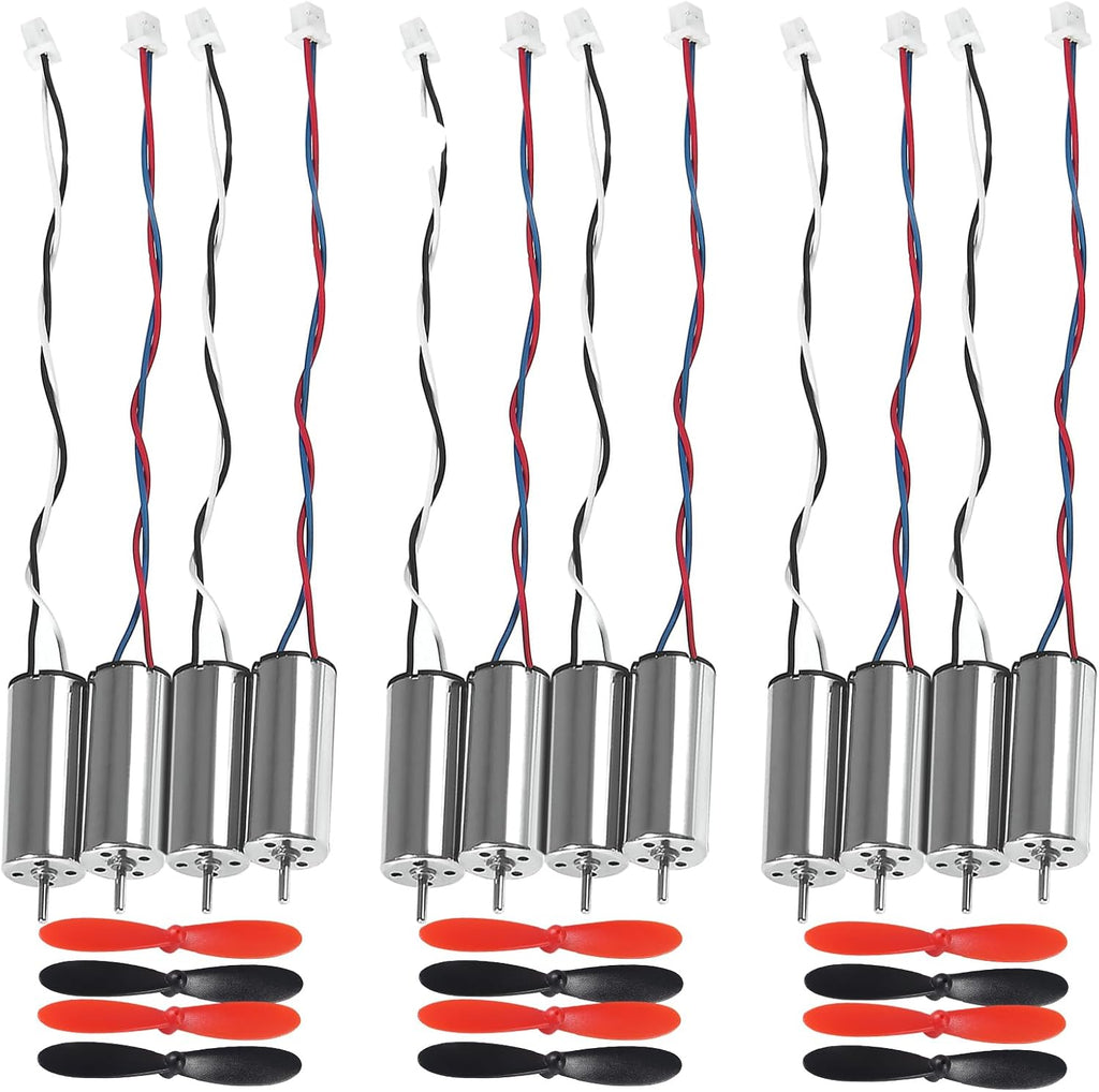 3 Sets 12pcs 8520 Brushed Motors 8.5x20mm Motor 3-5V 0.15A 35000RPM-50000RPM 8520 Motor Hollow Cup Drone Motor Mini DC Motors