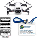 Mavic Air - FAA Drone Identification Bundle - Labels (3 Sets of 3) + FAA UAS Registration ID Card for Hobbyist Pilots + Lanyard and ID Card Holder