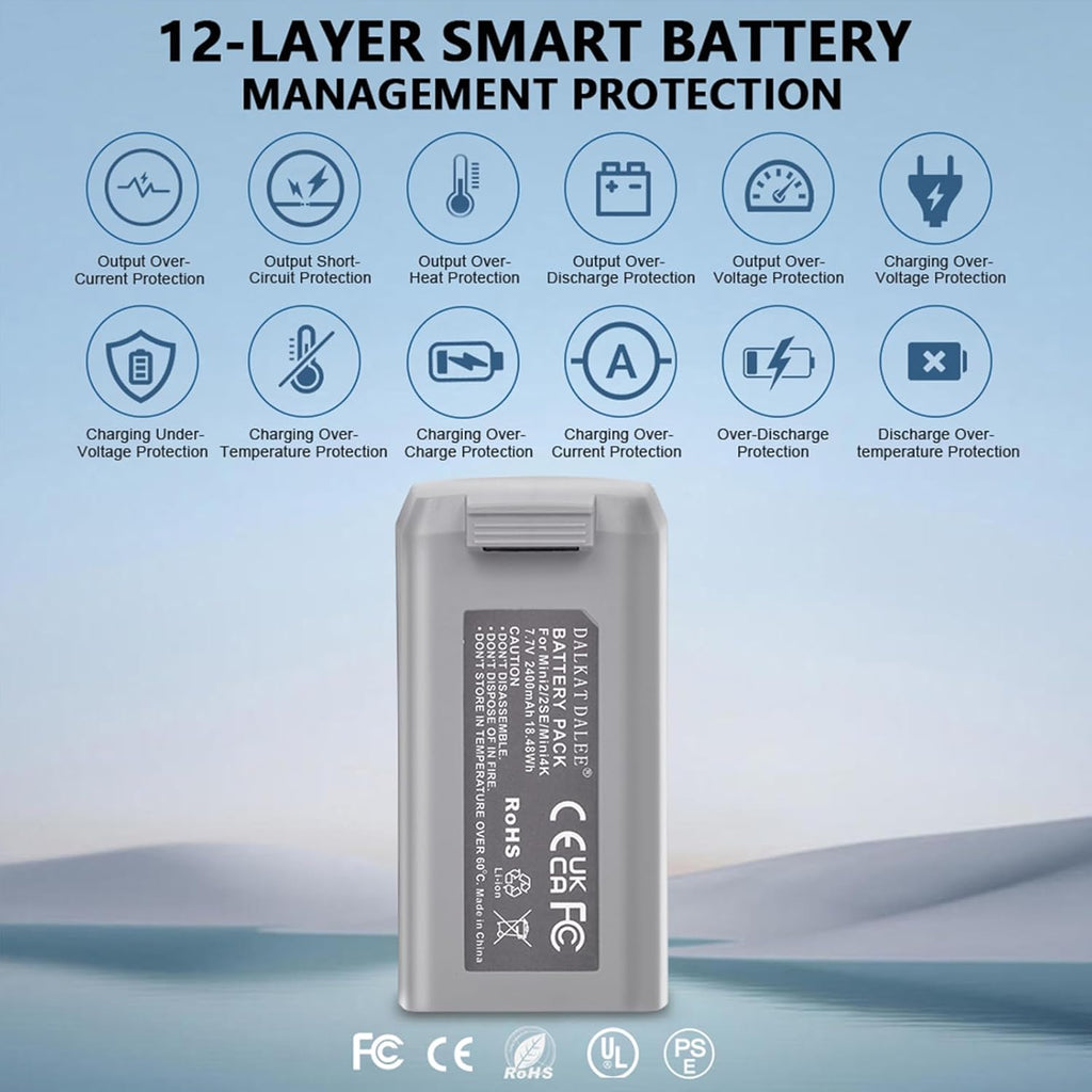 Intelligent Flight Battery Compatible with DJI Mini 4K, Mini 2,MiniSE,Mini2 SE Upgraded Drone Battery Replacement Parts 2400mah Up to 31 Minutes of Flying Time