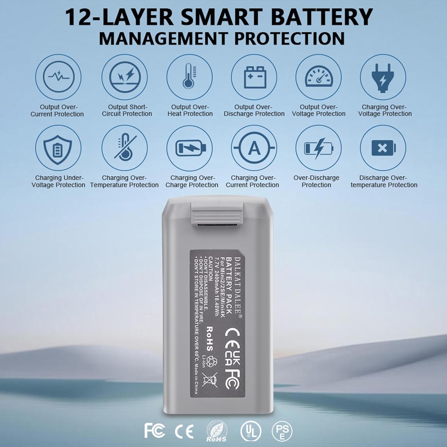 Intelligent Flight Battery Compatible with DJI Mini 4K, Mini 2,MiniSE,Mini2 SE Upgraded Drone Battery Replacement Parts 2400mah Up to 31 Minutes of Flying Time
