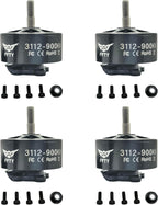 4 Pcs 3112 900KV Brushless Motor for Drone ¨C High-Power BLDC Motor for 9-10 inch Props, 1545W Max, FPV Drone Motors, Brushless RC Motor for Quadcopter, Hexacopter, RC Plane (4)