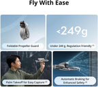 DJI Flip (RC-N3) Bundle with 128GB Micro SD Card& Propeller Guard Ring& Strobe Light - Drone With 4K UHD Camera for Adults, Under 249g, Palm Takeoff, Auto Return, 31-Min Flight Time