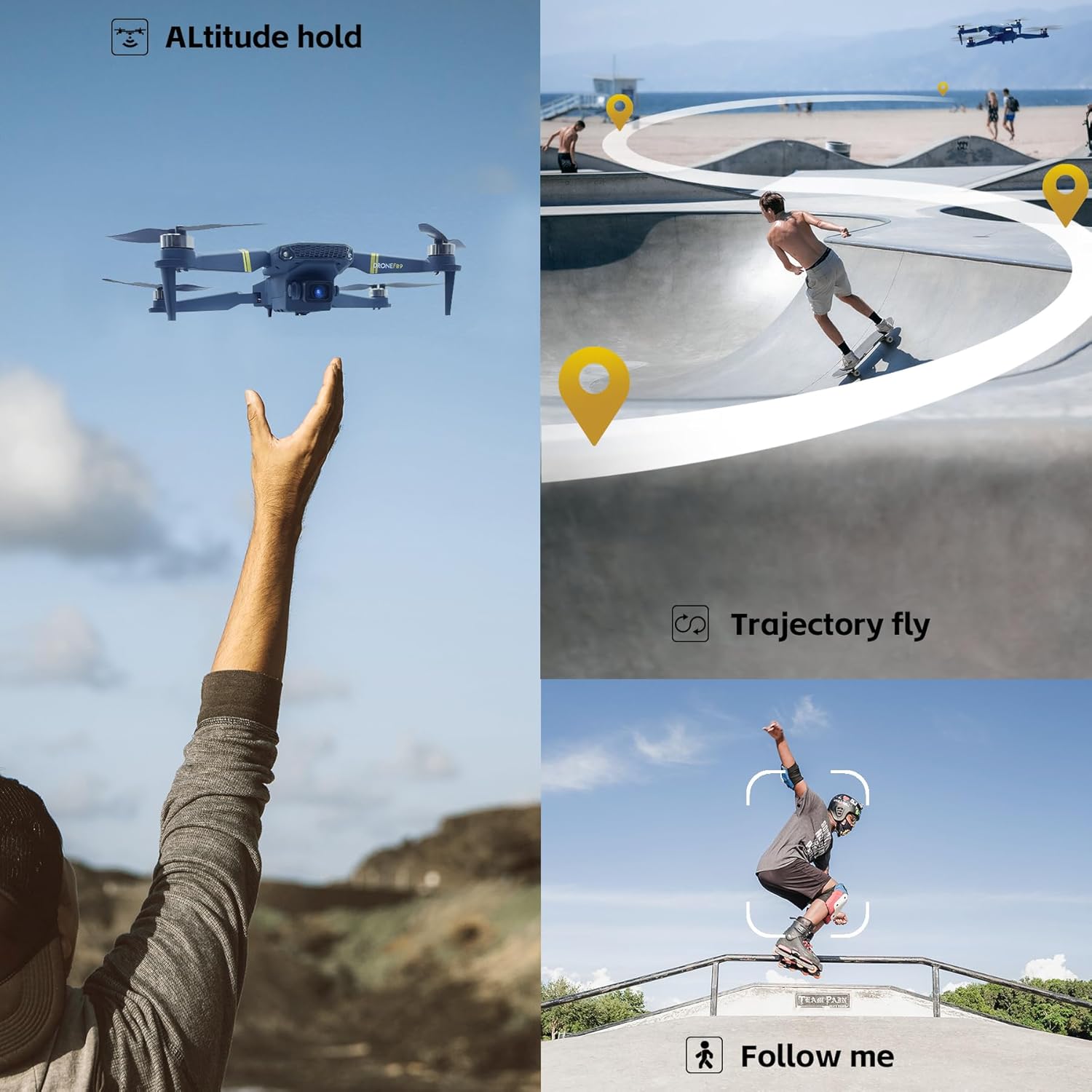 60+ Min Flight Time Super Endurance Drone with Camera for Adults 4K HD, Foldable WiFi Quadcopter Drones, 2650 FT Control Range, Brushless Motor, Auto Hover Mode, Follow Me Function (3 Batteries) for Beginners