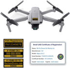 Mavic Air 2 - DJI - FAA Drone Identification Bundle - Labels (3 Sets) + FAA UAS Registration ID Card for Commercial Pilots + 3 to 12 Battery Labels