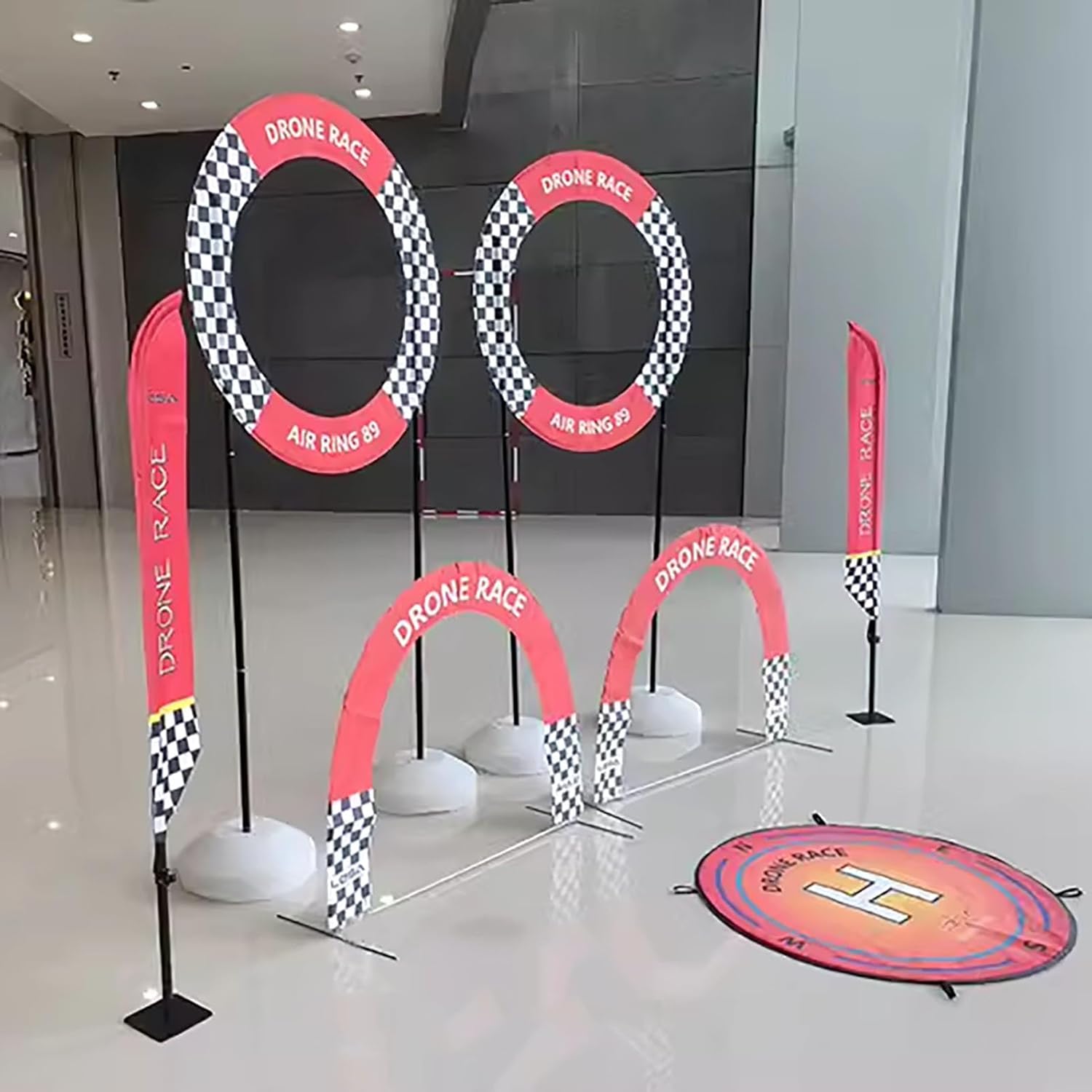 Drone Obstacle Course Gates Kit, Rc FPV Racing Training Set, Indoor/Outdoor Racing Drone Obstacle Hoop, Model Aircraft Practice Equipment(Style a)